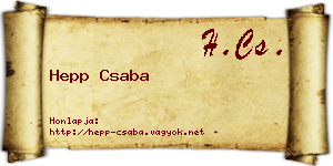 Hepp Csaba névjegykártya