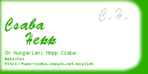 csaba hepp business card
